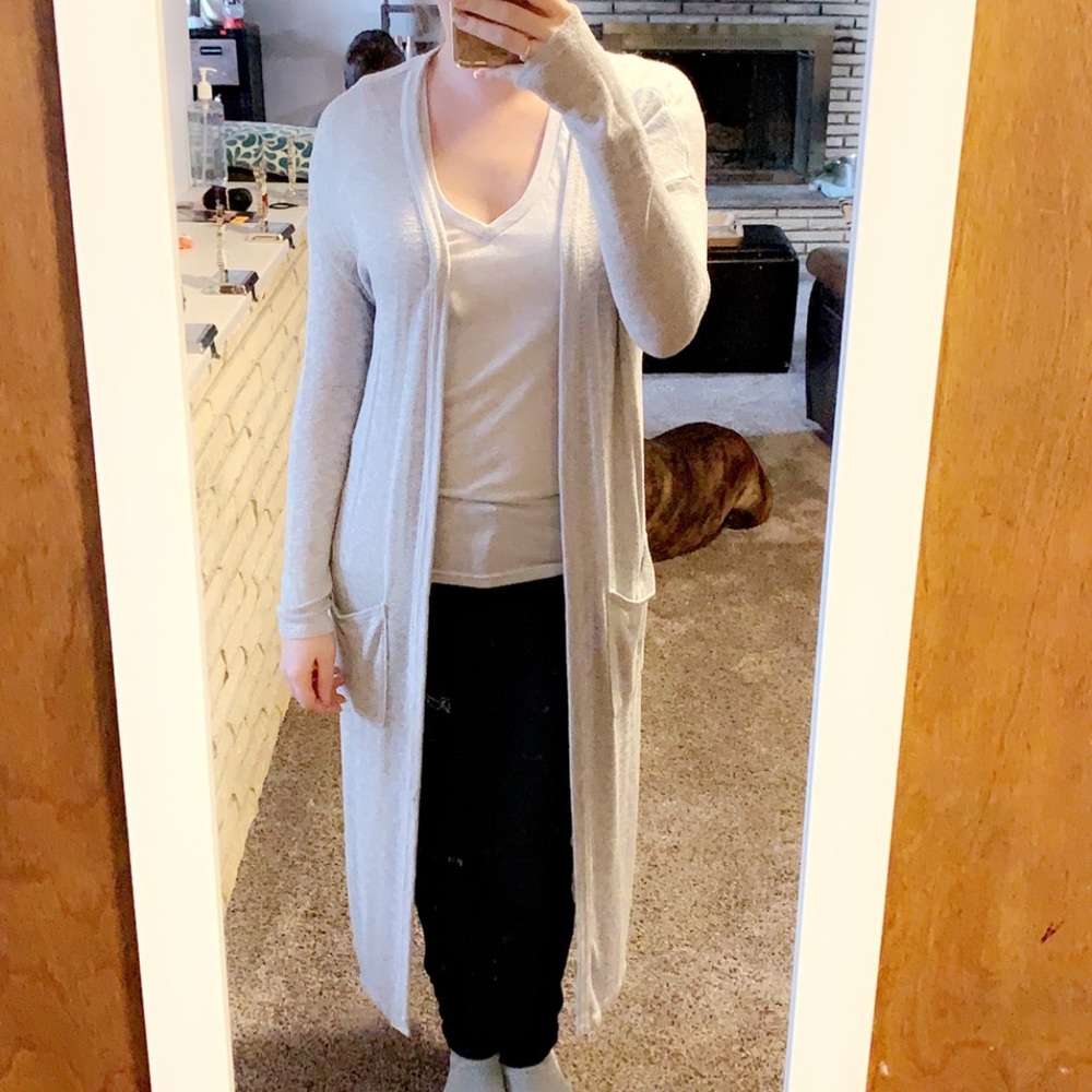 Aerie Long Grey Cardigan
